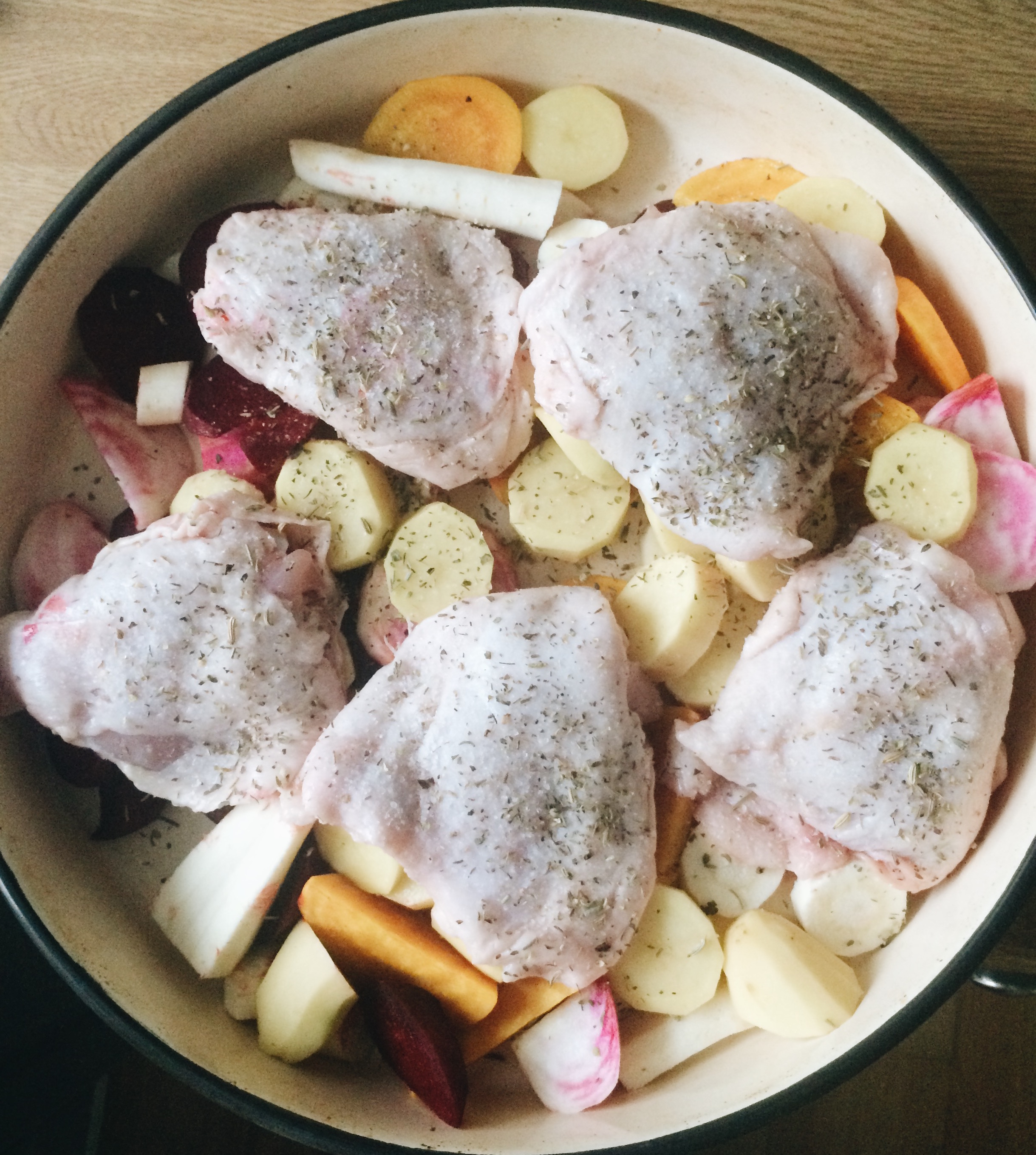 chicken and beets